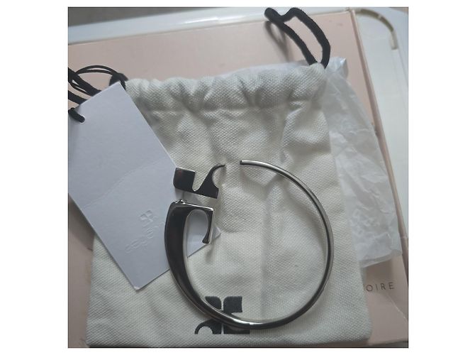 Courreges Courrèges Silver Mono-Loop AC Logo Earring - view 8