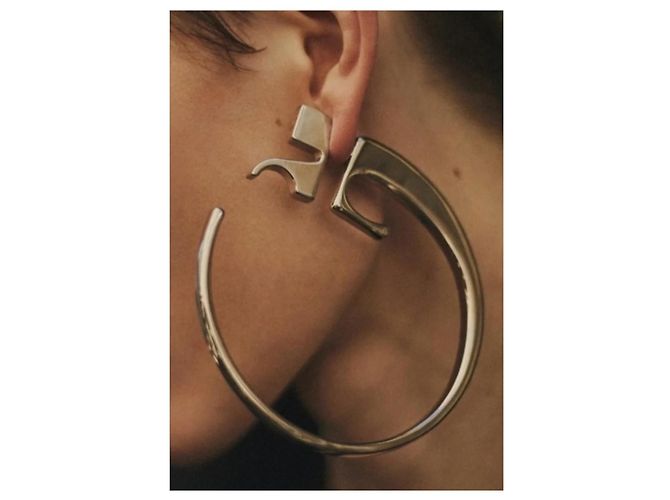 Courreges Courrèges Silver Mono-Loop AC Logo Earring - view 9