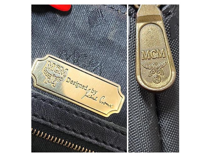 MCM Visetos Nylon Dome Handtasche Schwarz - Ansicht 4
