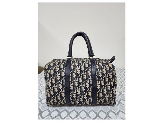 Borsa Boston Christian Dior Trotter Nero/Beige - vista 13