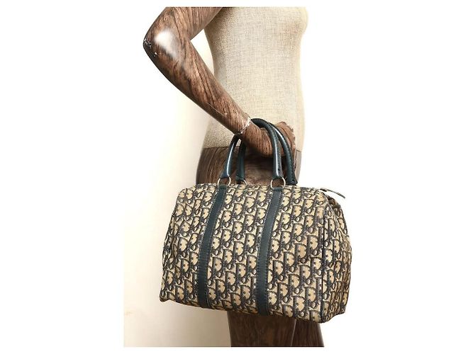 Borsa Boston Christian Dior Trotter Nero/Beige - vista 14