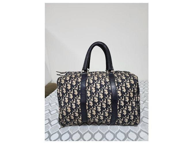 Borsa Boston Christian Dior Trotter Nero/Beige - vista 3