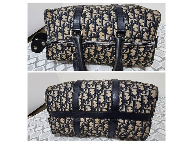 Borsa Boston Christian Dior Trotter Nero/Beige - vista 4