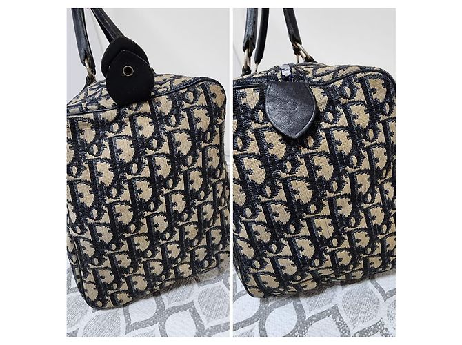 Borsa Boston Christian Dior Trotter Nero/Beige - vista 5