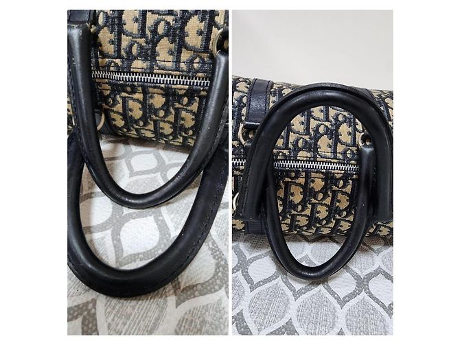 Borsa Boston Christian Dior Trotter Nero/Beige - vista 6