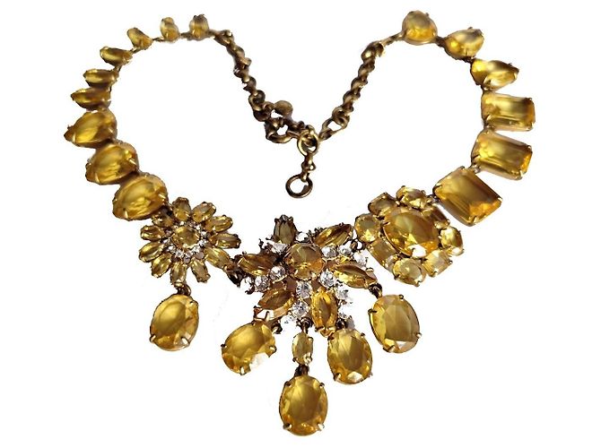 Collier J.Crew Cristallo Giallo Floreale Oro D'oro - vista 2