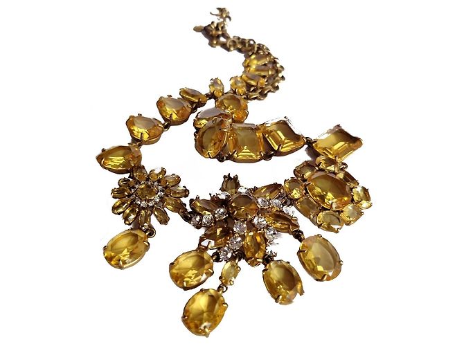 Collier J.Crew Cristallo Giallo Floreale Oro D'oro - vista 3