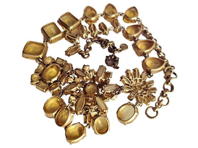 Collier J.Crew Cristallo Giallo Floreale Oro D'oro - vista 4