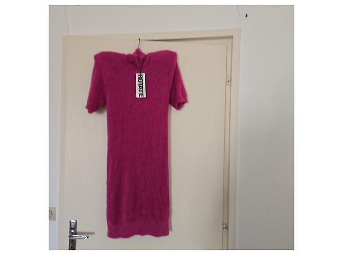 Autre Marque Rotate Birger Christensen Halima Strickkleid Fuchsia Pink - Ansicht 3