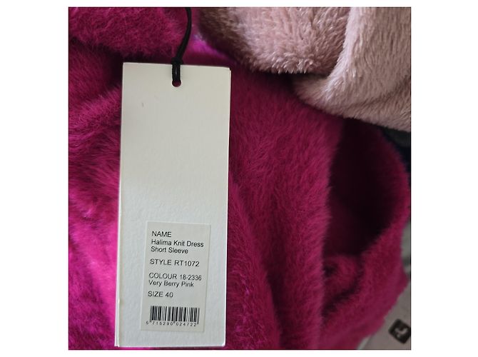 Autre Marque Rotate Birger Christensen Halima Strickkleid Fuchsia Pink - Ansicht 8