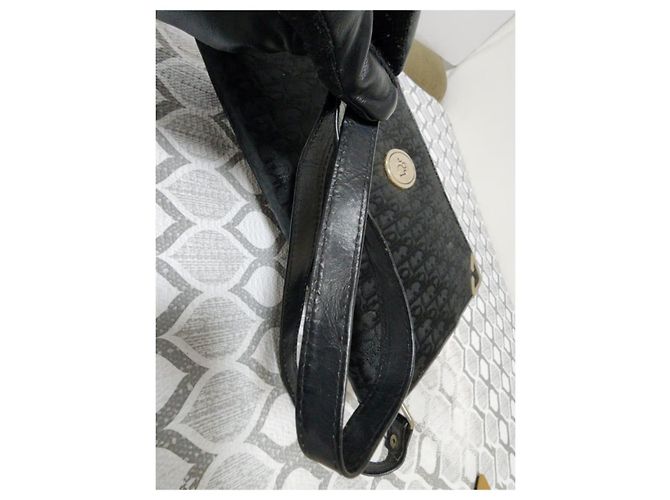 Borsa a tracolla Christian Dior Oblique in tela e pelle nera Nero - vista 11