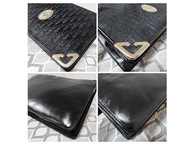 Borsa a tracolla Christian Dior Oblique in tela e pelle nera Nero - vista 12