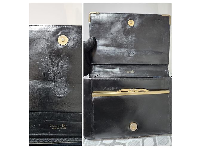 Borsa a tracolla Christian Dior Oblique in tela e pelle nera Nero - vista 7
