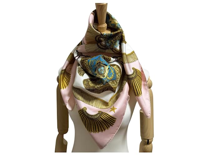 Hermès Sciarpa Hermes Carre 90 POSTE ET CAVALERIE Multicolore - vista 4