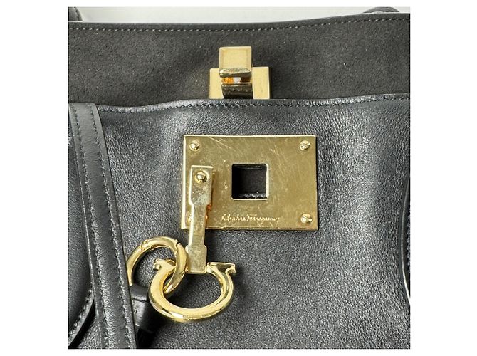 Borsa Tote Salvatore Ferragamo Gancini Nero - vista 15