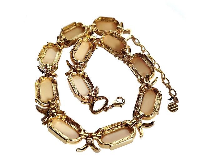 Autre Marque Talbots Statement-Halskette Goldton & Creme Emaille Golden - Ansicht 6