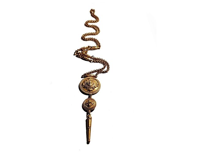 Autre Marque Collana Medaglione Dorata Classiques Entier D'oro - vista 2