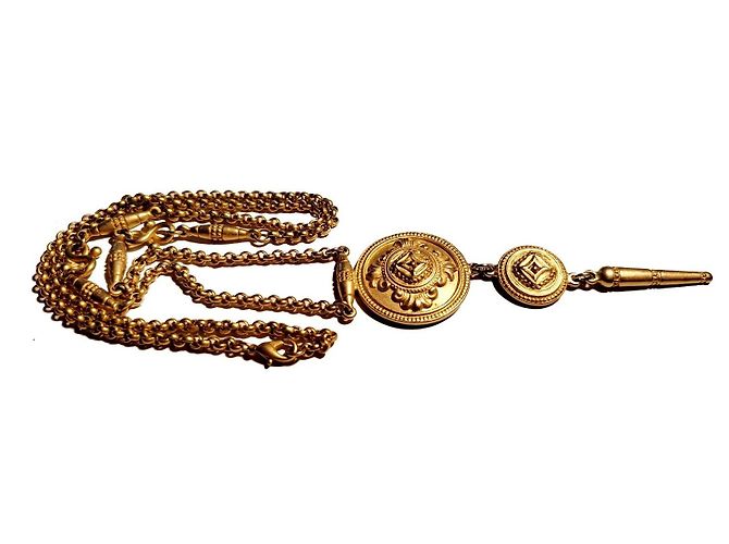 Autre Marque Collana Medaglione Dorata Classiques Entier D'oro - vista 4