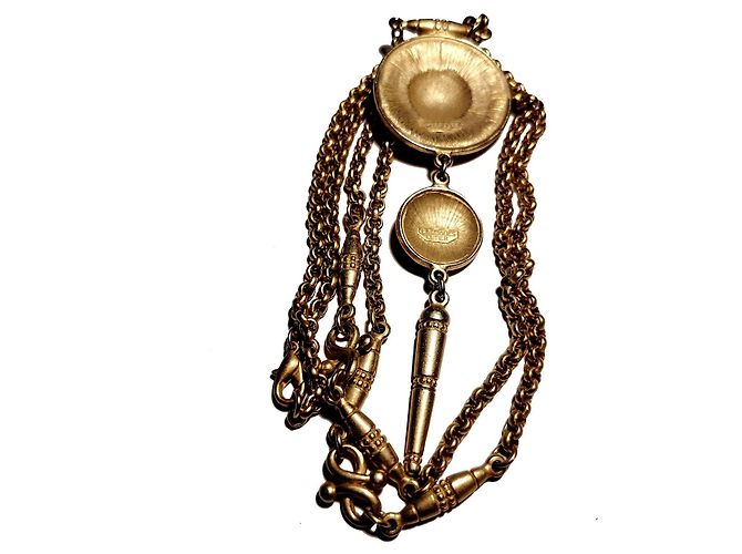Autre Marque Collana Medaglione Dorata Classiques Entier D'oro - vista 5
