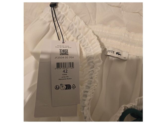 Falda plisada blanca Lacoste Blanco - vista 7