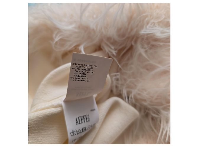 Philosophy Di Alberta Ferretti Philosophy Creme Kleid aus Wolle und Polyamid mit Kunstpelz - Ansicht 7
