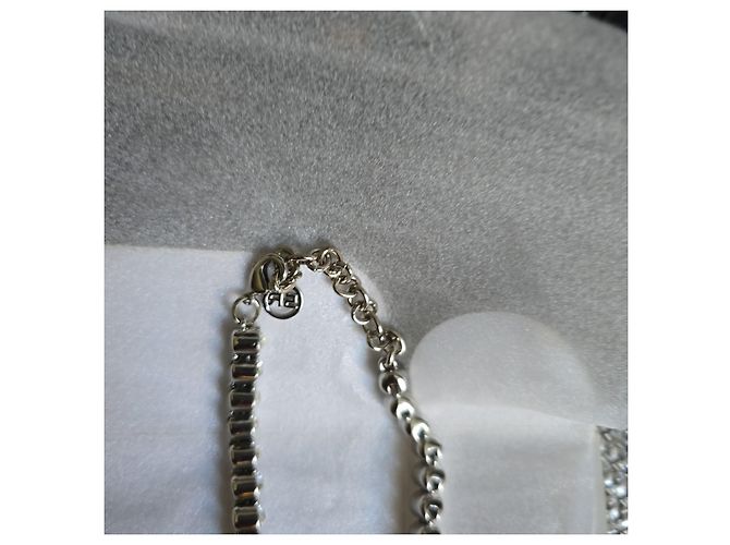 Collana Sonia Rykiel in metallo argentato e cristalli con pendente a goccia Argento - vista 6