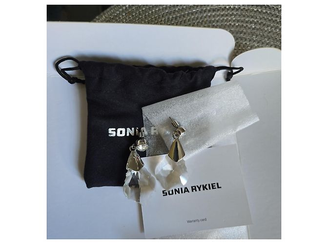 Sonia Rykiel Orecchini pendenti in cristallo e metallo argentato Argento - vista 5
