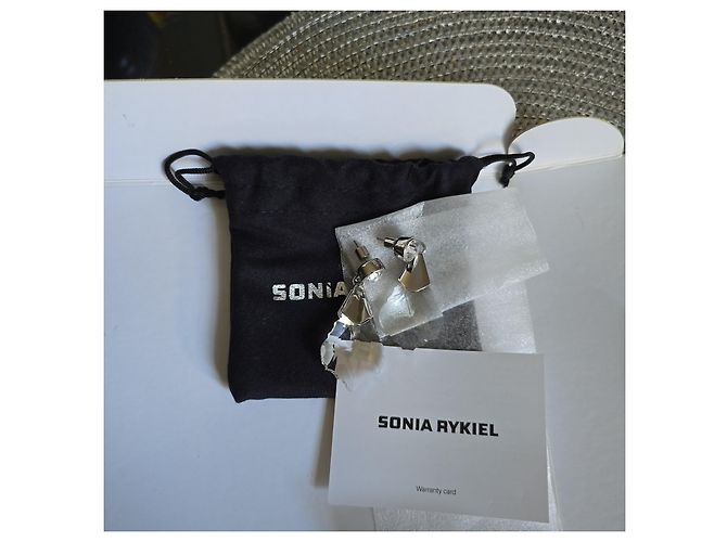Sonia Rykiel Orecchini pendenti in cristallo e metallo argentato Argento - vista 6