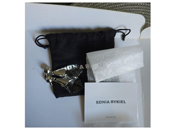 Sonia Rykiel Orecchini pendenti in cristallo e metallo argentato Argento - vista 7