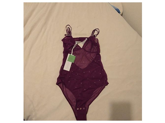 Stella Mc Cartney Body Stella McCartney de encaje ciruela y strass Púrpura - vista 2