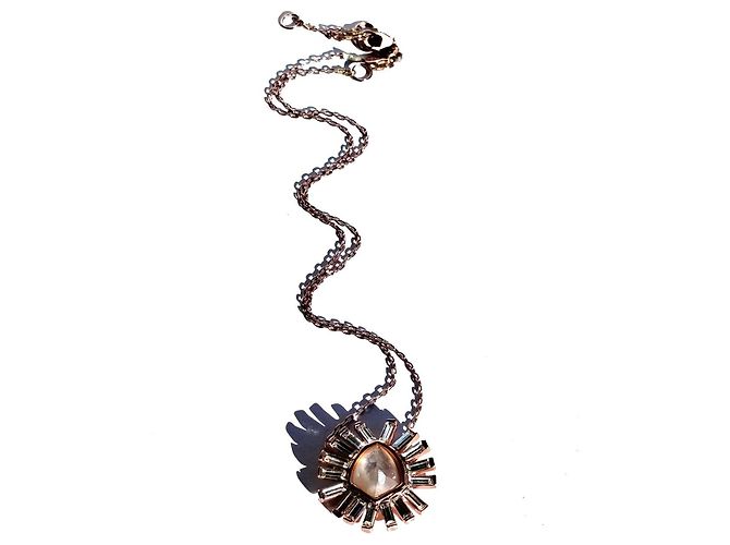 Collana Alexis Bittar in lucite scultorea a forma di sole D'oro - vista 2