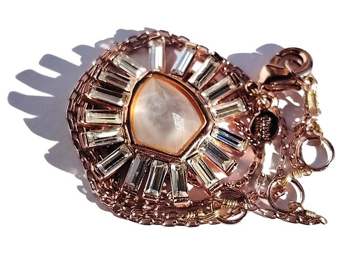 Collana Alexis Bittar in lucite scultorea a forma di sole D'oro - vista 3
