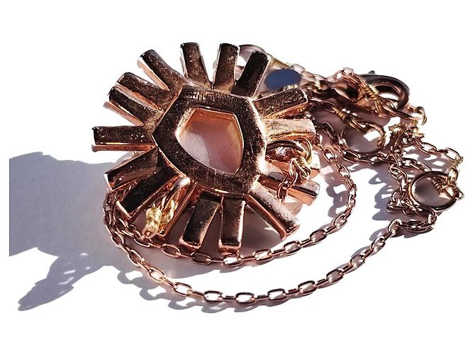 Collana Alexis Bittar in lucite scultorea a forma di sole D'oro - vista 5