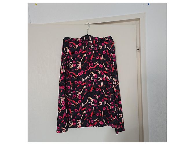 Blusa Dorothée Schumacher estampada de cuello alto Negro Rosa Roja - vista 2