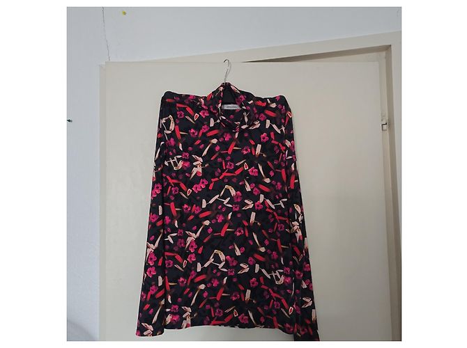 Blusa Dorothée Schumacher estampada de cuello alto Negro Rosa Roja - vista 4