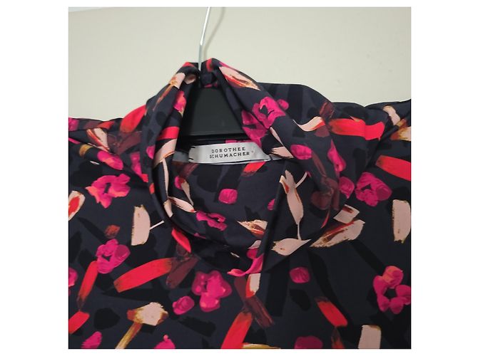 Blusa Dorothée Schumacher estampada de cuello alto Negro Rosa Roja - vista 5