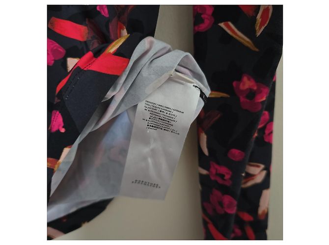 Blusa Dorothée Schumacher estampada de cuello alto Negro Rosa Roja - vista 8