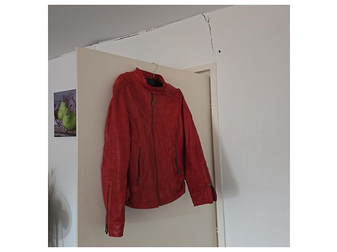 Mac Douglas rote Leder-Bikerjacke - Ansicht 3