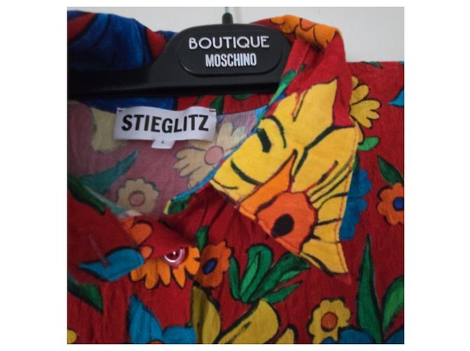 Autre Marque Stieglitz Maxikleid mit buntem Blumenprint Rot Blau Mehrfarben Grün Gelb - Ansicht 8