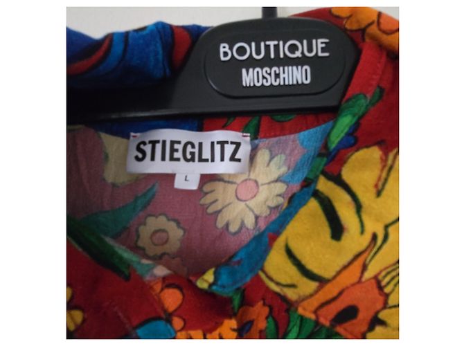 Autre Marque Stieglitz Maxikleid mit buntem Blumenprint Rot Blau Mehrfarben Grün Gelb - Ansicht 9