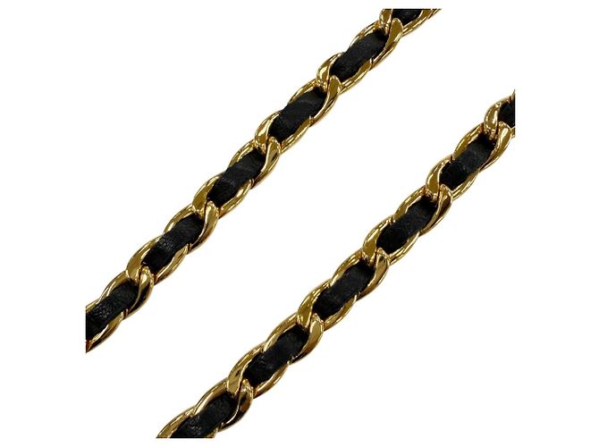 Chanel Vintage Coco Mark Cambon Medal Lederkettengürtel Schwarz - Ansicht 6