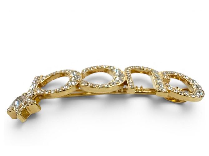 Clip per capelli Gucci con strass in oro e argento D'oro - vista 3