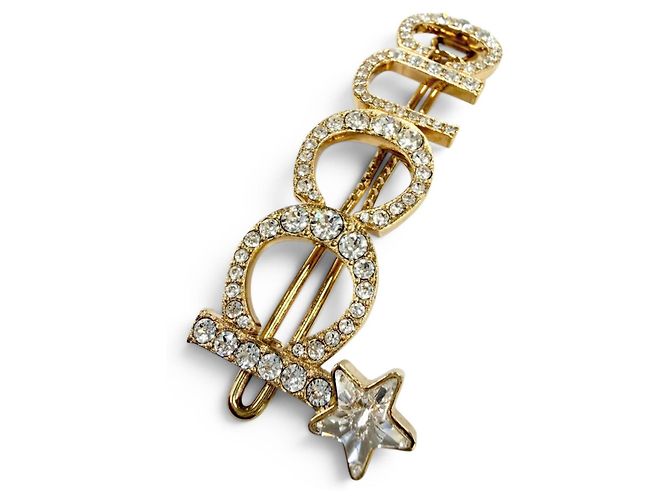 Clip per capelli Gucci con strass in oro e argento D'oro - vista 4