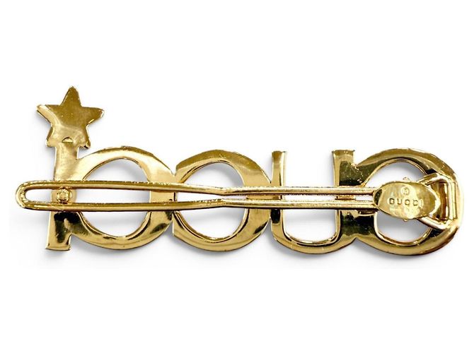 Clip per capelli Gucci con strass in oro e argento D'oro - vista 5
