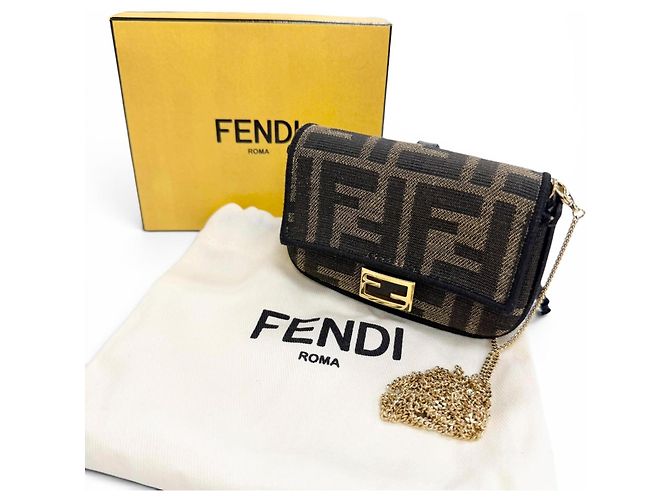 Zucca Borsa Nano Bucket Fendi Marrone - vista 2