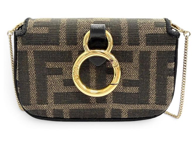Zucca Borsa Nano Bucket Fendi Marrone - vista 4