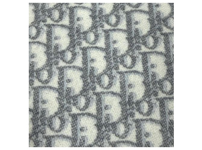 Stola in cashmere Christian Dior Oblique Marrone Bianco sporco - vista 6