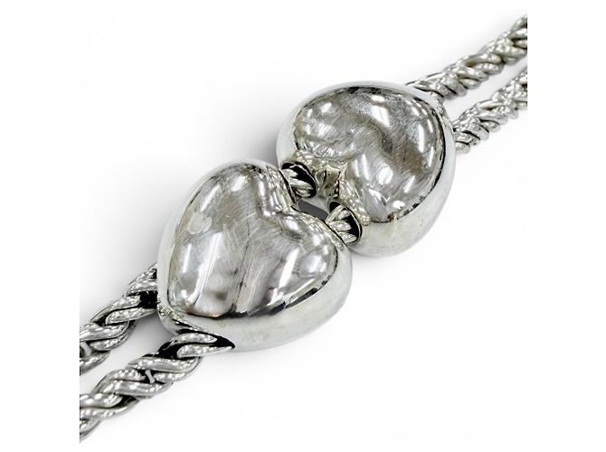 Tiffany & Co Bracciale Tiffany Vintage 925 Heart Double Rope Argento - vista 4