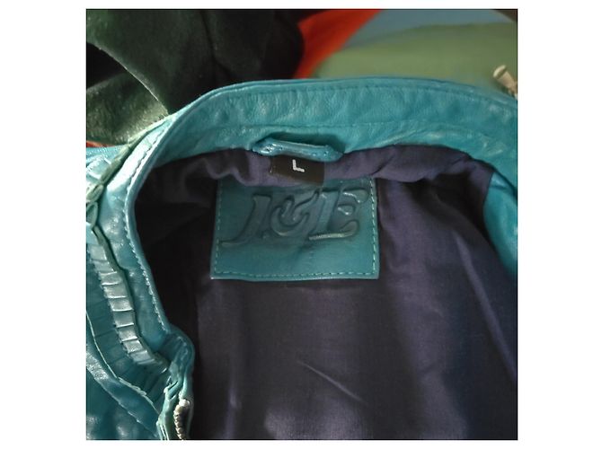 Autre Marque J.C.E. Blaue Lederjacke - Ansicht 5
