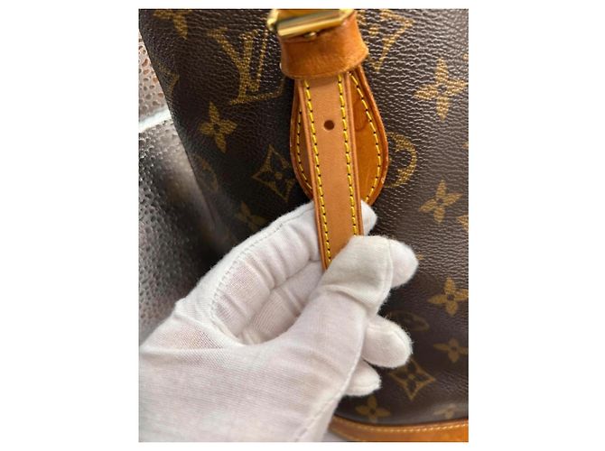 Louis Vuitton Borsa Bucket PM Monogram Marrone Monogramma - vista 15